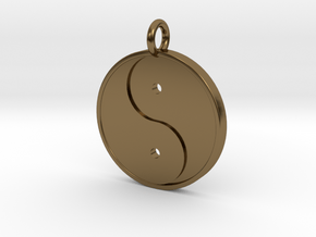Yin Yang Pendant in Polished Bronze