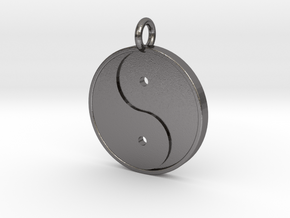 Yin Yang Pendant in Polished Nickel Steel