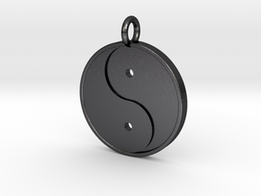 Yin Yang Pendant in Polished and Bronzed Black Steel