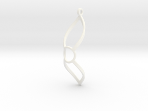 Diamond Loop Pendant (large) in White Processed Versatile Plastic