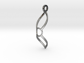 Diamond Loop Pendant in Fine Detail Polished Silver