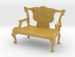1:48 Miniature Chippendale Mahogany Settee Chair in Tan Fine Detail Plastic