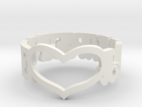 LAWRENCE HEART RING in White Natural Versatile Plastic