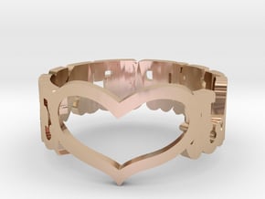 LAWRENCE HEART RING in 14k Rose Gold Plated Brass
