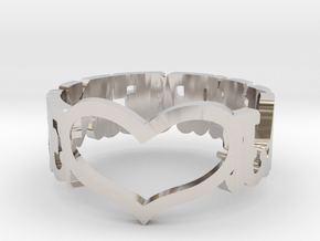 LAWRENCE HEART RING in Rhodium Plated Brass