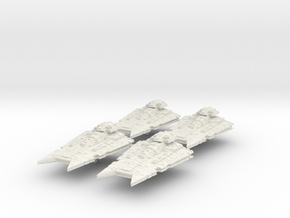 Witte Set 4x Gladiator Star Destroyer (1/13,000) in White Natural Versatile Plastic