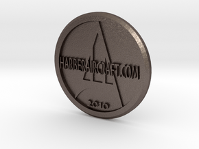 Harber Aircraft logo coin in Polished Bronzed Silver Steel