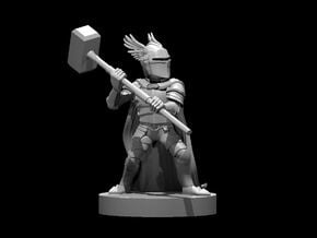 Gnome Male  Paladin with Maul in Clear Ultra Fine Detail Plastic