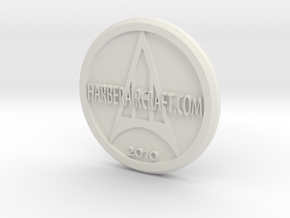 Harber Aircraft logo coin in White Natural Versatile Plastic