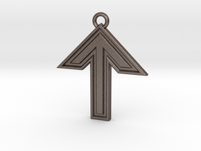TYR Rune Medallion in Polished Bronzed-Silver Steel