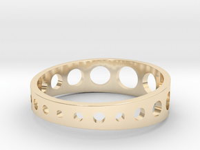 Drilled ring All sizes, Multisize in 9K Yellow Gold : 8 / 56.75