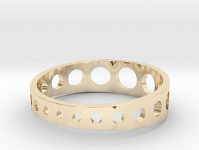 Drilled ring All sizes, Multisize in 9K Yellow Gold : 9 / 59