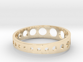 Drilled ring All sizes, Multisize in 9K Yellow Gold : 10 / 61.5