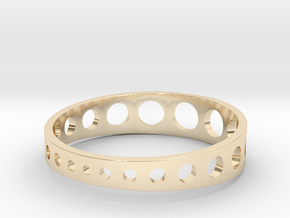 Drilled ring All sizes, Multisize in 9K Yellow Gold : 12 / 66.5