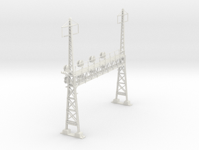 CATENARY PRR BEAM SIG 4 TRACK 2PHASE N SCALE  in White Natural Versatile Plastic