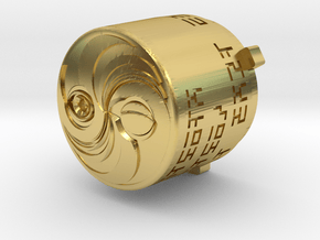 Tao N64 Button in Plated Brass (Gold/Rhodium) in Polished Brass: Small