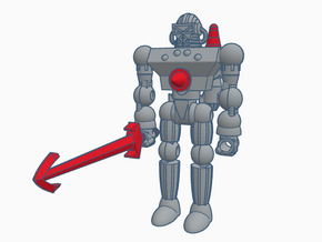 Captain Cosmo Micronauts Figure  in Red Processed Versatile Plastic