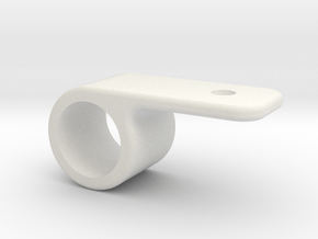 Single Lugged Bracket - 199 - for 26.9mm OD Pipe in White Natural Versatile Plastic