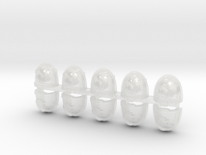 10x Warhawks - G:11a Shoulder Pads in Clear Ultra Fine Detail Plastic