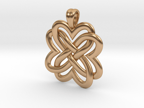 Four hearts flower in Polished Bronze