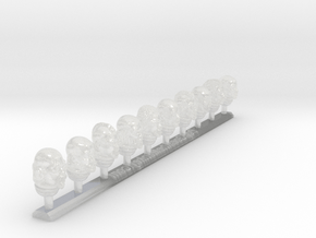 10x African : Bare Marine Heads - Set 1 in Clear Ultra Fine Detail Plastic