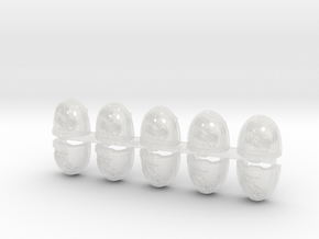 10x Celestial Owls - G:11a Shoulder Pads in Clear Ultra Fine Detail Plastic