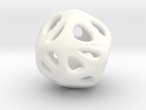 Pierced Sphere Pendant in White Smooth Versatile Plastic