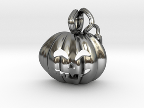 Jack-o-Lantern Pendant in Polished Silver