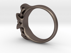 Arc Ring in Polished Bronzed Silver Steel