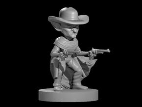 Goblin Gunslinger with two pistols in Clear Ultra Fine Detail Plastic