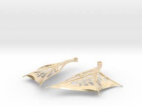 Wing Earrings - Fishhooks in 14K Yellow Gold
