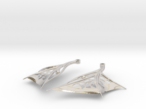 Wing Earrings - Fishhooks in Platinum
