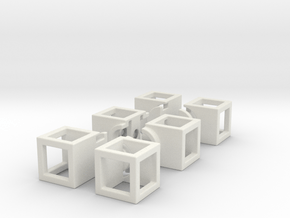 Hollow 1x2x3 in White Natural Versatile Plastic