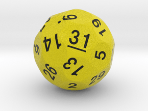 d31 Sphere Dice "Date Picker" in Standard High Definition Full Color