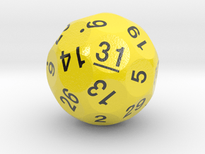 d31 Sphere Dice "Date Picker" in Smooth Full Color Nylon 12 (MJF)