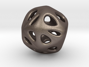 Pierced Sphere Pendant in Polished Bronzed-Silver Steel