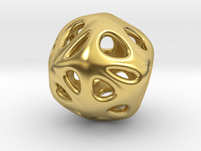 Pierced Sphere Pendant in Polished Brass