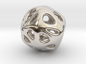 Pierced Sphere Pendant in Rhodium Plated Brass