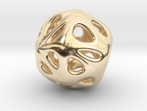 Pierced Sphere Pendant in 14k Gold Plated Brass