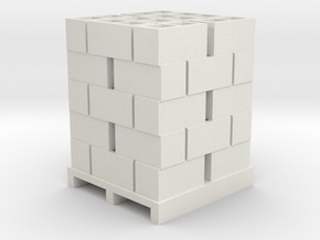 Pallet Of Cinder Blocks Hollow 5 High 1-32 Scale  in White Natural Versatile Plastic