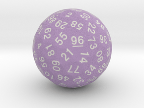 d96 Sphere Dice "Three-Smooth Social Butterfly" in Natural Full Color Nylon 12 (MJF)