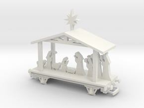 HO/OO Nativity Train Wagon Bachmann in White Natural Versatile Plastic