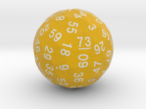 d73 Sphere Dice "Queen Bee" in Natural Full Color Nylon 12 (MJF)