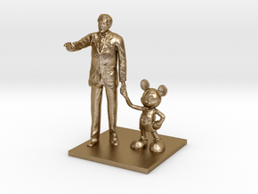 Disney - Walt and Mickey - Partners in Polished Gold Steel