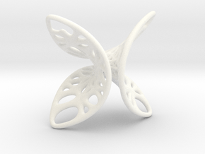 Geometric Butterfly Pendant in White Smooth Versatile Plastic