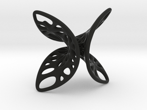 Geometric Butterfly Pendant in Black Smooth Versatile Plastic