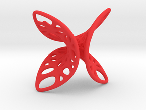 Geometric Butterfly Pendant in Red Smooth Versatile Plastic