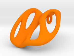 Asymmetric Wave Pendant in Orange Smooth Versatile Plastic