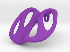 Asymmetric Wave Pendant in Purple Smooth Versatile Plastic