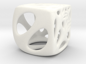 Distorted Cube Pendant in White Smooth Versatile Plastic